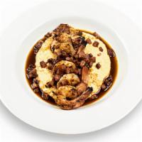 Shrimp & Grits · Seasoned, grilled shrimp and diced Smoked Jalapeño Cheddar Sausage served atop our Dave’s Ch...