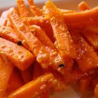 Pickled Carrots · Spiced and pickled carrots (20-25 pieces), along with serrano peppers.