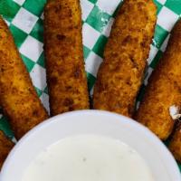 Mozzarella Sticks · Deep fried mozzarella sticks