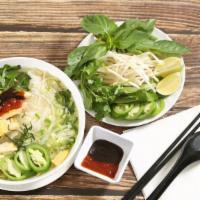 Chicken Pho - Pho Ga · Chicken with rice noodles and basil in chicken broth.