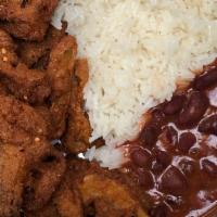 White Rice, Kidney Beans With Fried 