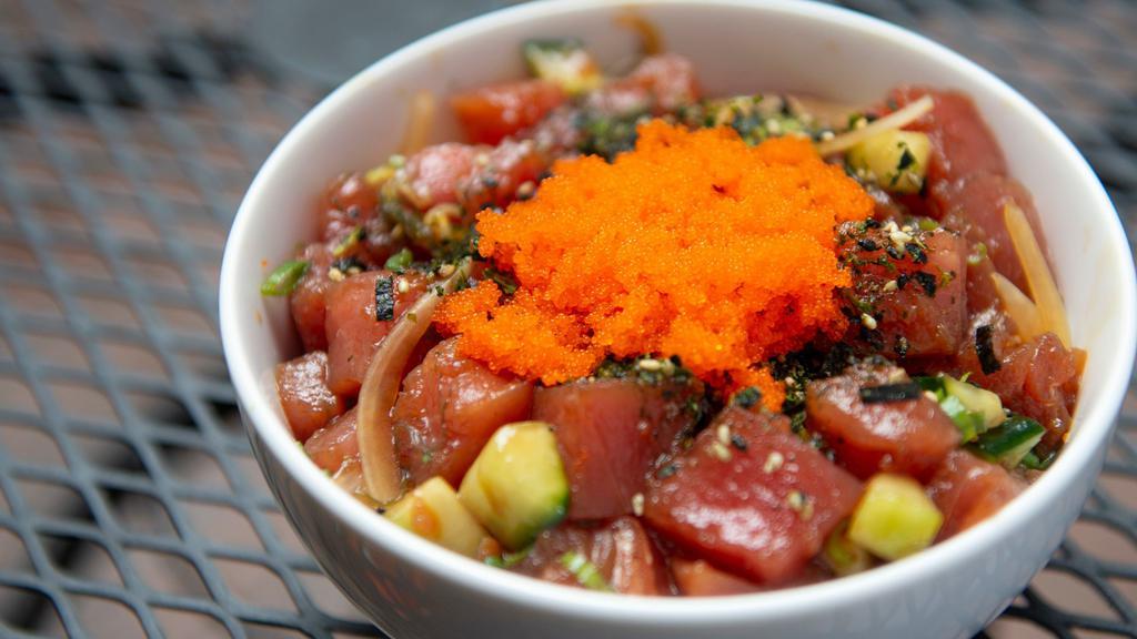 One Pound Poke · Choice of 6 proteins, mix-ins, sauce, and select toppings.