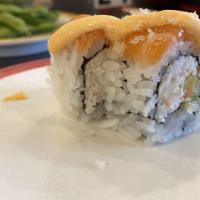 Spicy Salmon Roll · Spicy salmon and cucumber roll.