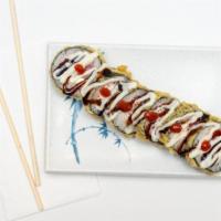 Las Vegas Roll · Salmon, tuna, red supper, cream cheese, crab, and fried. Sauce may be added on top.