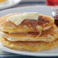 Gluten-Friendly Pancakes · Three house-recipe gluten-friendly cakes.