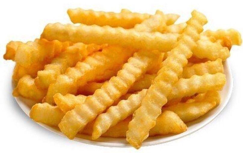 Plain Fries · Crinkle cut fries deep fried golden brown