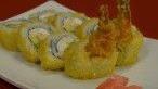 Tempura Roll · 8 pieces. Imitation crab, avocado, prawn tempura topped with crispy tempura flakes