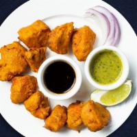 Pakoras Of Being Earnest · A popular Indian street food! Fresh vegetables, coated in spiced gram flour and deep fried.