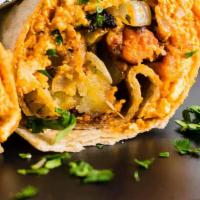 Az Breakfast Burrito (Spicy) · Spicy. Ham, bacon or chorizo, eggs, deep-fried potatoes, jalapeños, Pepper jack, and mozzare...