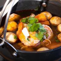 *Tom Yum Shrimp(Recommended) · Thailand famous soup. Jumbo shrimp in spicy sour broth, lemongrass, mushroom, kaffir lime le...
