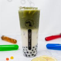 Organic Matcha Fresh Milk Tea · organic matcha green tea, fresh whole milk, tapioca boba recommended.