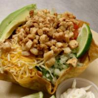 Taco Salad Bowl Combo · Includes Rice, beans, with your choice of meat, pico de gallo, Mexican mix cheddar cheese, a...