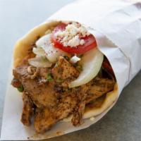 Chicken Shawarma Sandwich · Pieces of thin grilled chicken with special spices wrapped with tomatoes, lettuce, cucumbers...