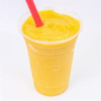 Tropical Sunrise · Pineapple, Mango, Banana, Coco Milk, Orange Juice, Ice, & your choice of Turbinado sugar, Ho...