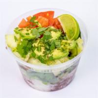 Vegan Bowl · Your choice of white rice or romaine, seasoned black or red beans, cilantro, cucumbers, avoc...