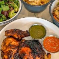 Chook For Two · Half of a Rotisserie Chicken (white and dark meat), choice of two shareable sides and one sm...