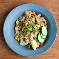 Dungeness Crab Fried Rice · egg, garlic, scallion, prik nahm plaa GF