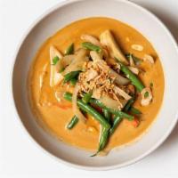 Vegan Massaman Curry · red curry with mixed vegetables, peanuts. GF / add tofu for $2
