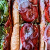 Italian Sandwich · Popular. Ham, pepperoni, salami, Copa, house-made giardiniera, hot peppers, shredded lettuce...