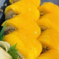Denver Roll · Spicy lobster salad and crunchy inside and mango outside. Served with mango sauce.