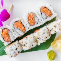 Crunchy Spicy Salmon Roll (8 Pieces) · These items may be served raw or undercooked, or contain raw undercooked ingredients, consum...