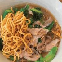 Mhee Krob Rad Nah · Crispy egg noodles with Chinese broccoli. in sweet gravy sauce. Cooked with your. choice of ...