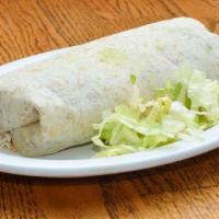 Creamy Chipotle Burrito · Large flour tortilla filled with a delightful mix of chicken, mushrooms, zucchini, and onion...