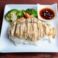 Grilled Teriyaki Chicken Rice Bowl · Served over steamed rice with steamed vegetables.