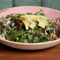 Lady Nomada Salad · Kale, avocado, dates, asadero cheese, mustard agave dressing (CONTAINS WALNUTS)