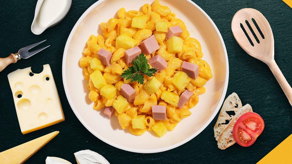 Start With Aloha Mac  · Pineapple and ham cooked in a blend of creamy cheese with macaroni pasta.