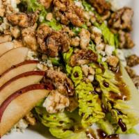 Sforno · Hearts of romaine lettuce with candied walnuts, gorgonzola cheese, fresh pears with balsamic...