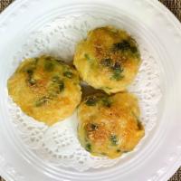 Pan Fried Shrimp Leek Dumpling(3Pcs)煎鲜虾韭菜饼 · These perfectly wrapped dumplings filled with shrimp and chives are a quick fix when you nee...
