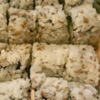 California Roll (8Pcs) · Immitation crab, cucumber, and avocado. Toasted sesame seeds on the outside. Classic and alw...