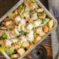 Caesar Salad · Fresh romaine, parmesan cheese and croutons in our very own Caesar dressing.
