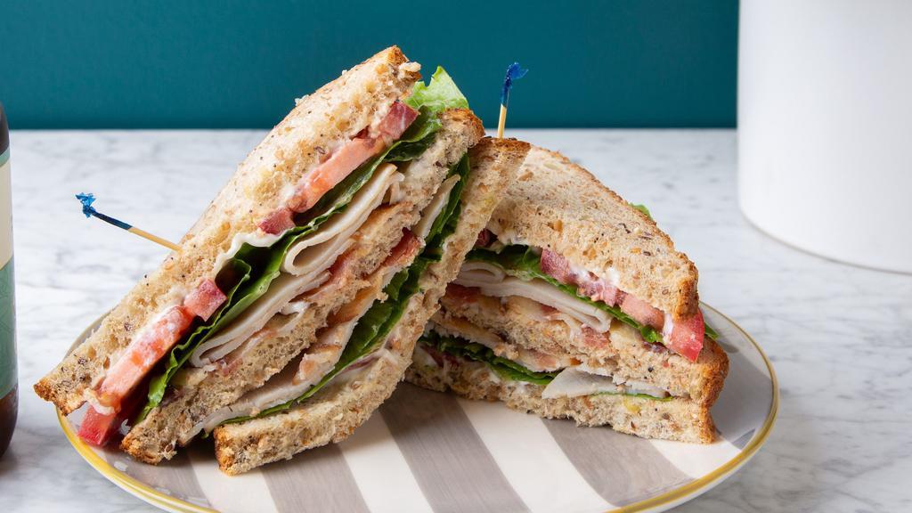 Whole Grain Club · Double decker with turkey, bacon, lettuce and mayo.