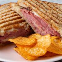 Meaty Melt · Roast beef, pastrami or ham with choice of cheddar, Swiss or provolone on rye.