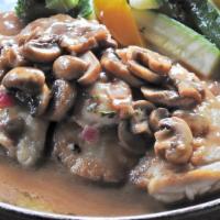 Pollo Marsala · Chicken cutlet, sweet marsala, mushrooms
