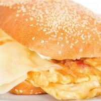 Eggs & Cheese Brioche Sandwich · Fluffy, scrambled eggs layered with melty Cheddar cheese on a soft, buttery, toasted brioche...