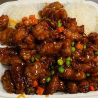 Ch-8. General Tso Chicken · Comes with steamed rice.