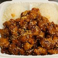 Ch-7B. Honey Garlic Chicken · Comes with steamed rice.