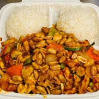 Ch-9. Kung Pao Chicken · (Spicy). Comes with steamed rice. Contains peanuts