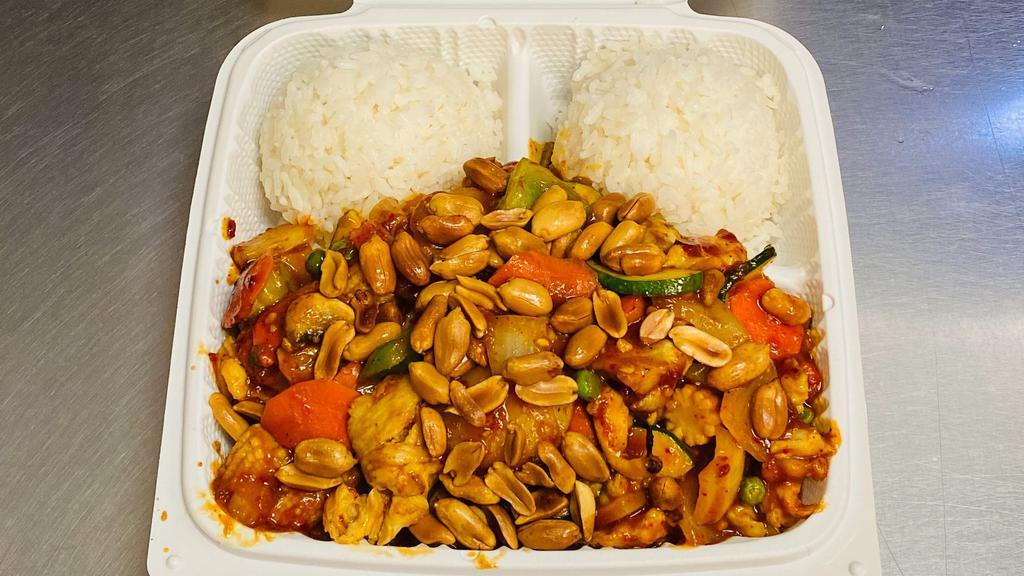 Ch-9. Kung Pao Chicken · (Spicy). Comes with steamed rice. Contains peanuts