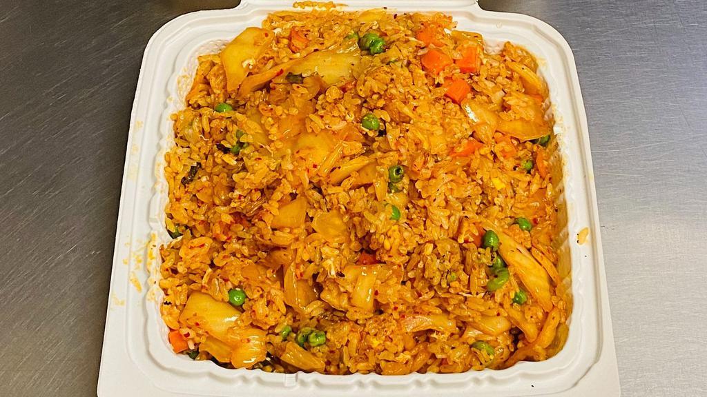 Kimchi Fried Rice · Add chicken, beef, pork, shrimp, tofu for an additional charge.