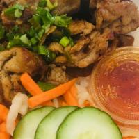 R3 - Honey Glazed Pork · Gluten free. In house pickled carrots & daikons, cucumbers, oiled scallions with chili-lime ...