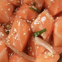 Shoyu Salmon Poke 1 Pound · Salmon, shoyu sauce, sesame oil, green onions, sweet onions, and furikake.