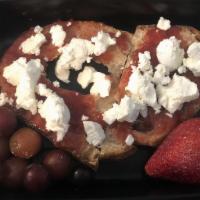 Goat Cheese Toast · Goat cheese and jam served on Noble bread