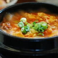 Soon Tofu Jjigae · Spicy soft tofu soup.