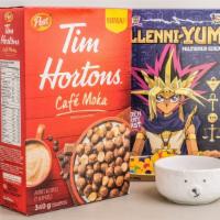 Cerealpak · 2 full size of boxes of cereal and 1 reusable cereal bowl. Inside every CerealPak are the be...