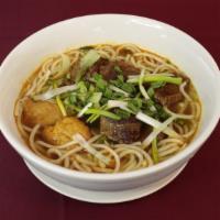 Spicy Beef Noodle Soup / Bun Bo Hue · Spicy. Marinated beef bone cooked for 12 hours. Served with cold thick rice noodles, beef, a...