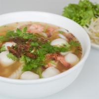 Pho Hai San · Seafood pho. Shrimp, squid, and fish ball.